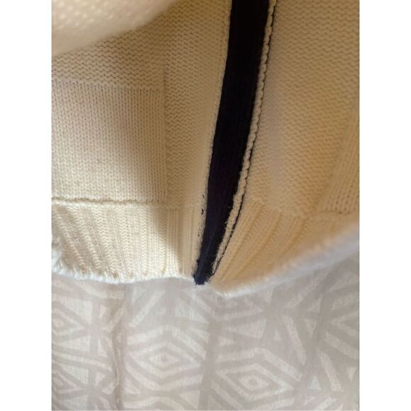 Vintage Style Cream Cardigan with Navy Trim and Rabbit Applique - Picture 11 of 11